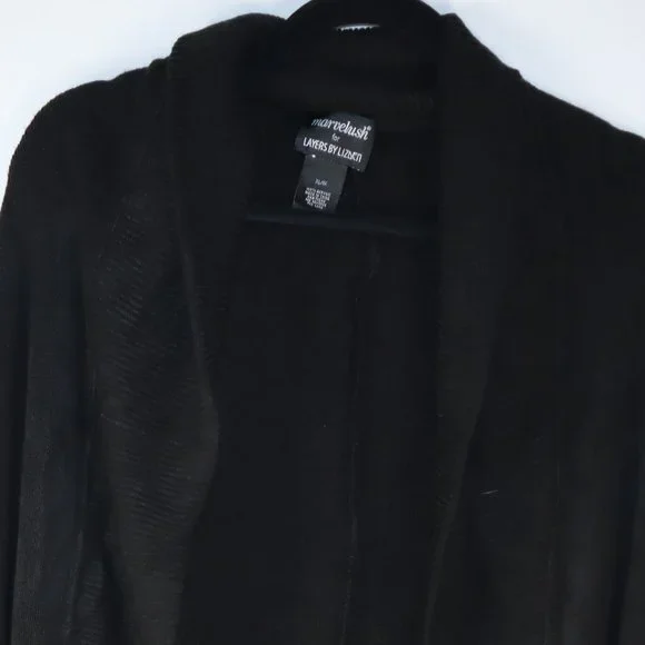Layers by Lizden Marvelush Black Knit Cocoon Cardigan Women's Size XL/1X-NWOT - Picture 9 of 11
